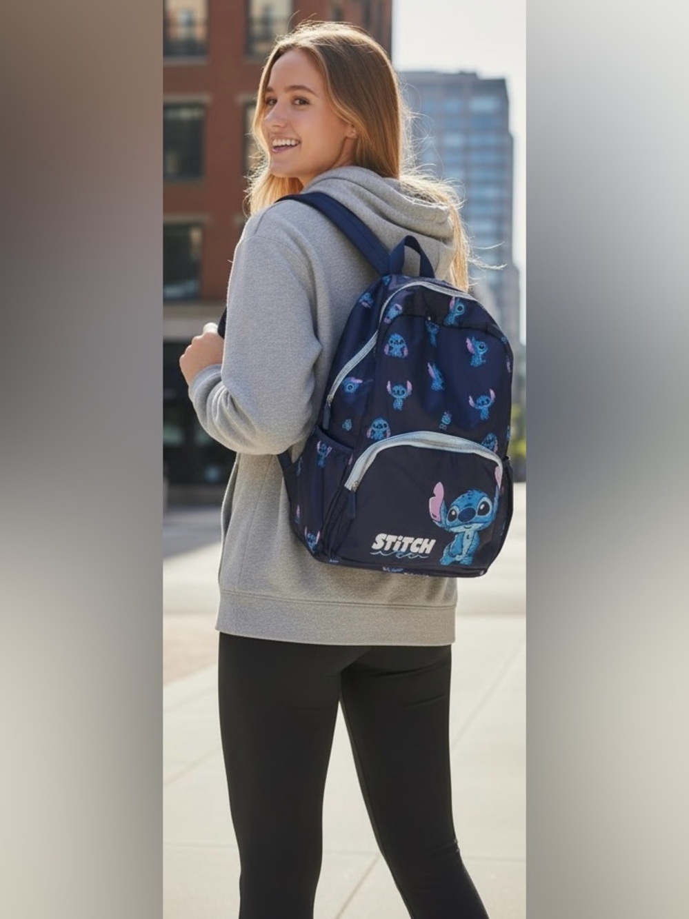 Primark Stitch Kids Backpack - Navy and Light Blue - Picture 3 of 9